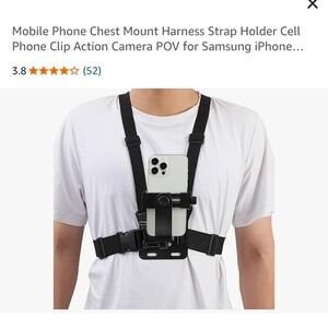 Black Chest Mount Harness for Smartphones